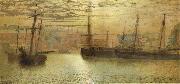 Atkinson Grimshaw Whitby Harbour Spain oil painting artist